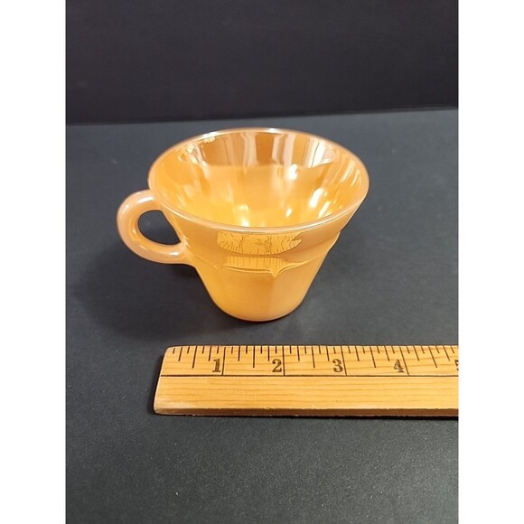 Vintage Termocrisa Peach Lusterware Coffee Cup Mug & Plate (6.5") - Picture 2 of 12